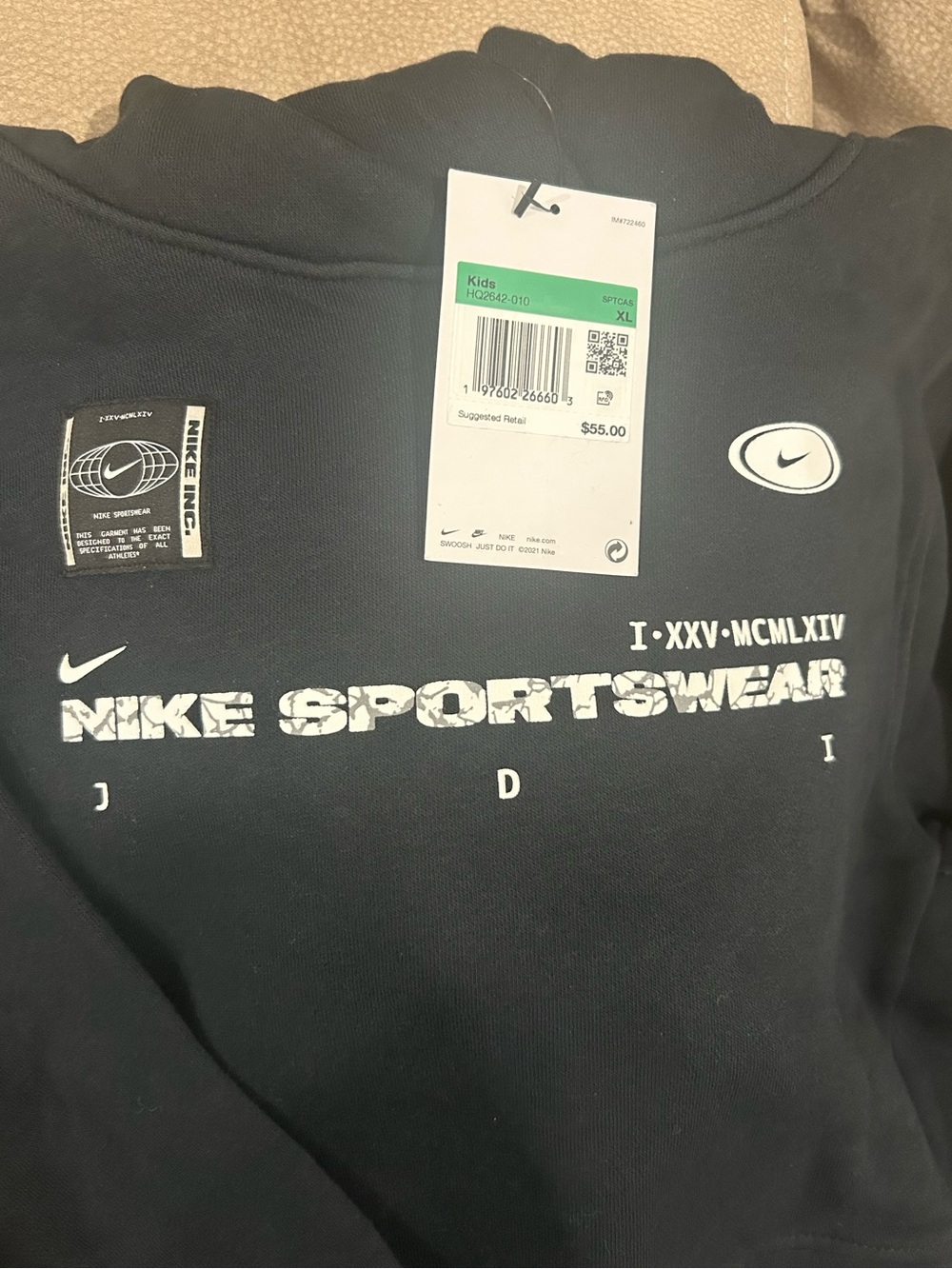 Nike Kids Sportswear Black Graphic Hoodie